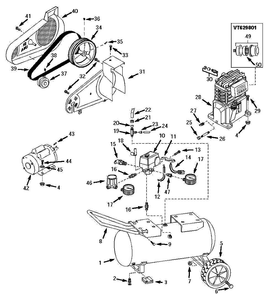 Vt619604, Vt619604aj Tank Parts Diagram and Parts List for VT619604AJ  Campbell Hausfeld Compressor